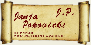 Janja Popovicki vizit kartica